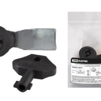 Замок-защелка для металлического бокса (цилиндр и корпус из черного пластика) TDM