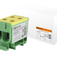 Клемма вводная силовая КВС 4 ввода 6-50 кв.мм. желтая/зеленая TDM