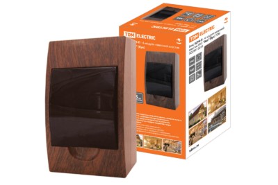 Бокс ЩРН-П-4модуля навесной пластик IP41 “Эко” (бук) TDM