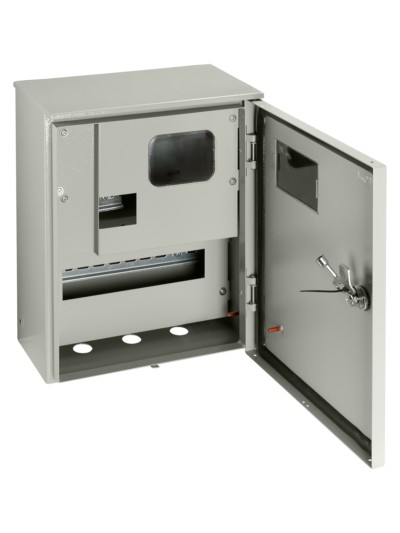 Корпус металлический ЩУ-1ф/1-0-12 IP66 (ЩУРН-1/12 IP66) с опломбировкой счётчика (395х310х165) TDM