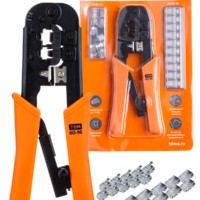 Набор: клещи обжимные KO-9E (RJ-11/45), наконечники RJ-11(10 шт), RJ-45(10 шт), «МастерЭлектрик» TDM