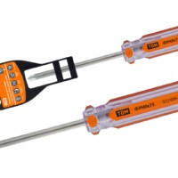 Отвертка крестовая, прозрачная рукоятка, углеродистая сталь, тип PH0 x 75 мм, серия “Гранит” TDM