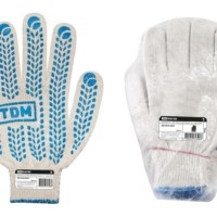 Перчатки х/б с ПВХ, “Протектор”, белые, 10, 1 пара, TDM