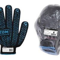 Перчатки х/б с ПВХ, “Протектор”, черные, 10, 1 пара, TDM