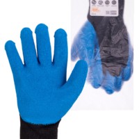 Перчатки х/б плотной вязки с латексным покрытием, “Рельеф”, черные, 10, 10 кл., 125 г, 1 пара, TDM