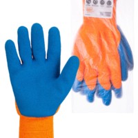 Перчатки плотной вязки акрил с латексным покрытием, “Рельеф”, оранж., 9, 10 кл., 116 г, 1 пара, TDM