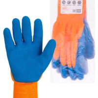 Перчатки плотной вязки акрил с латексным покрытием, “Рельеф”, оранж., 11, 10 кл., 140 г, 1 пара, TDM