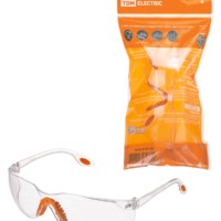 Очки защитные открытые ударопрочные, с дужками, с накладками на заушниках, прозрачные, “Гранит”, TDM