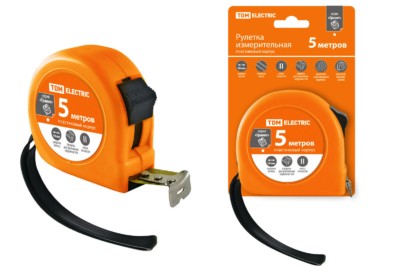 Рулетка, длина 5 м, стальная лента, ширина 19 мм, пластиковый корпус, “Гранит” TDM