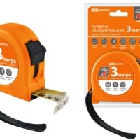 Рулетка, длина 3 м, стальная лента, ширина 16 мм, прорезиненное покрытие, магнит, “Рубин” TDM