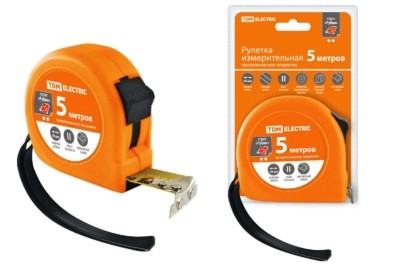 Рулетка, длина 5 м, стальная лента, ширина 19 мм, прорезиненное покрытие, магнит, “Рубин” TDM