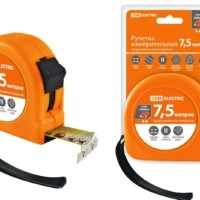 Рулетка, длина 7.5 м, стальная лента, ширина 25 мм, прорезиненное покрытие, магнит, “Рубин” TDM