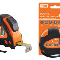 Рулетка 5 м х 19 мм, тройная фиксация, автостоп, обрезиненный корпус, магнит, “Алмаз” TDM