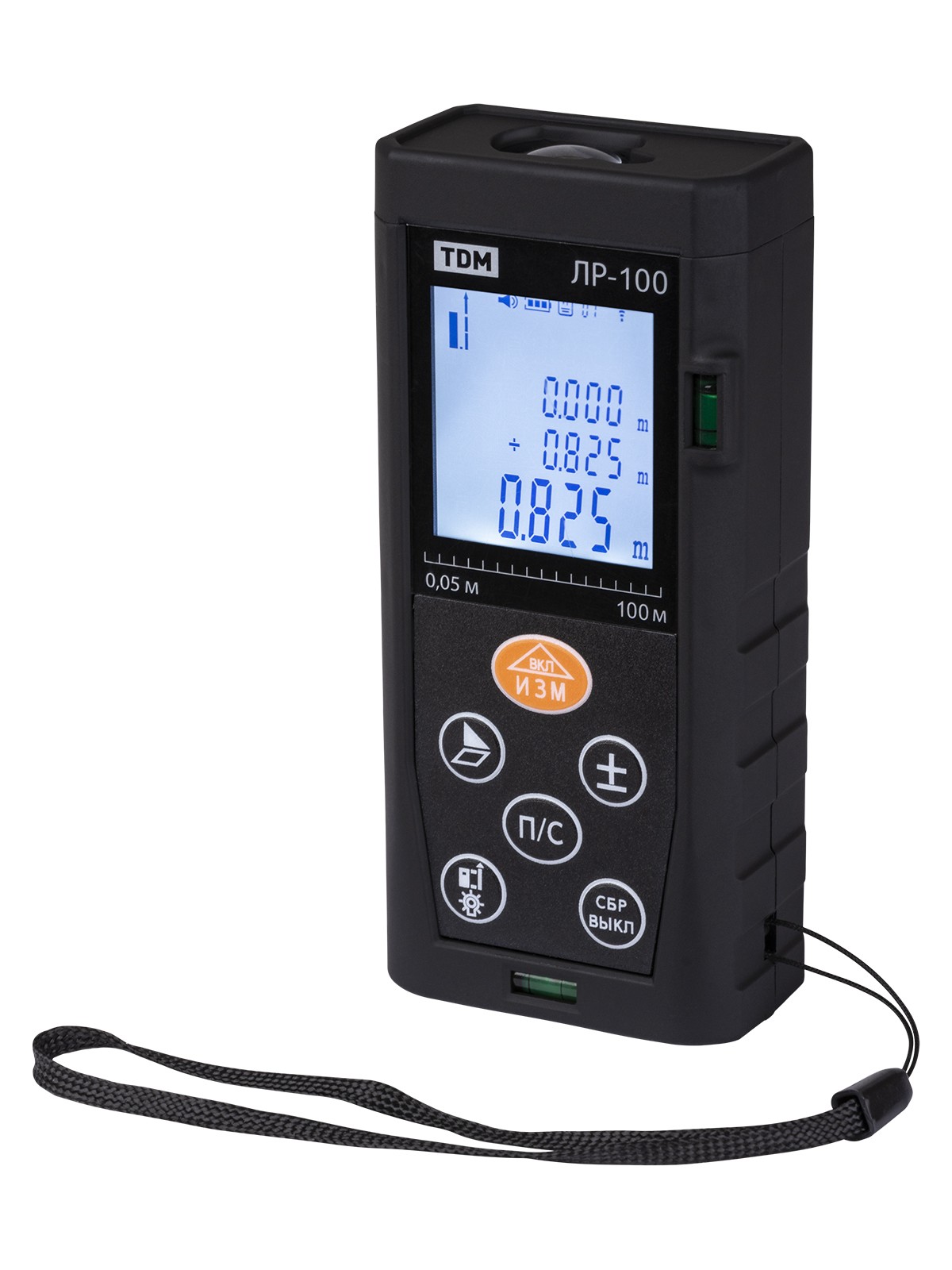 Лазерная рулетка ЛР-100, дальность 100 м, точность 2 мм, подсветка, IP54, 2хAAA, “Алмаз” TDM — изображение 5
