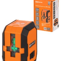 Лазерный уровень ЛУ-1(З), 15 м ± 1 мм/5 м, два луча, 520 нм, зеленый луч, резьба 1/4, «Гранит» TDM