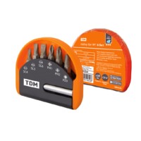 Набор бит №1,  6 бит: SL, PH, PZ, удлинитель CR-V сталь, в пластиковом держателе, «Алмаз» TDM