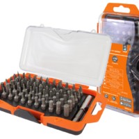 Набор бит №4, 66 бит: SL, PH, PZ, HEX, TORX, SQ,  удлинитель, сталь CR-V, в пласт. держ.«Алмаз» TDM