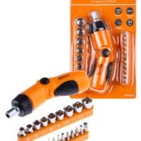 Набор, отвертка с реверсивно-рычажной рукояткой с насадками, №2, 21 предмет “Алмаз” TDM