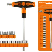 Набор, отвертка с Т-образной ручкой с битами и торцевыми головками, №3, 21 предмет “Алмаз” TDM