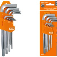 Набор ключей “HEX” 9 шт.: 1.5-10 мм, длинные, (держатель в блистере), CR-V сталь “Алмаз” TDM