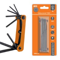 Набор ключей “TORX” раскладной 8 шт.: T9 – T40, углеродистая сталь, блистер “Гранит” TDM