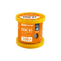 Припой ПОС 61, трубка с канифолью, ГОСТ 21931-76, Ø2 мм, 100 г, катушка, серия “Алмаз” TDM