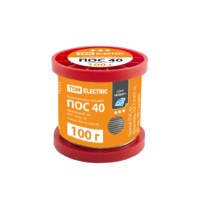 Припой ПОС 40, проволока, ГОСТ 21931-76, Ø1 мм, 100 г, катушка, серия “Алмаз” TDM