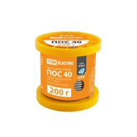 Припой ПОС 40, трубка с канифолью, ГОСТ 21931-76, Ø1 мм, 200 г, катушка, серия “Алмаз” TDM