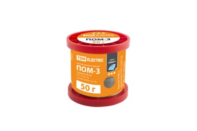 Припой ПОМ-3, проволока, ГОСТ 21931-76, Ø1 мм, 50 г, катушка, серия “Алмаз” TDM