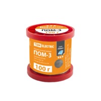 Припой ПОМ-3, проволока, ГОСТ 21931-76, Ø1 мм, 100 г, катушка, серия “Алмаз” TDM