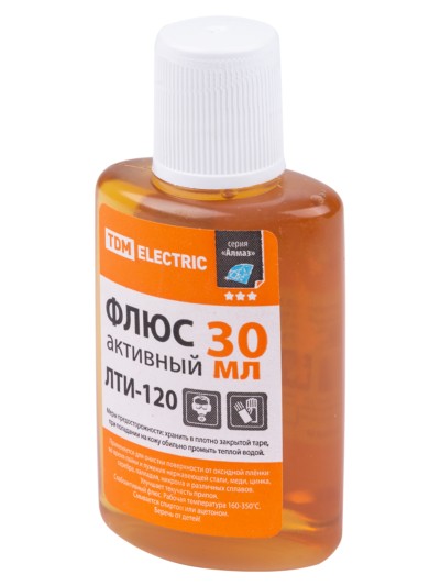 Флюс активный ЛТИ-120, кислотный, 30 мл, серия “Алмаз” TDM