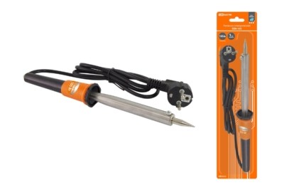 Паяльник ПЭК-105, 105 Вт, 230В, керам. ТЭН, долговечное жало с заземл., прорезин. ручка, “Алмаз” TDM