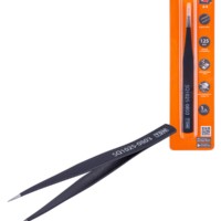 Пинцет прецизионный прямой 125 мм, острое жало, нерж., антистатич. покр., блистер, “Рубин” TDM