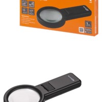 Лупа ручная круглая, d 68 мм, 6-ти крат. увел., LED подсветка, 2хАА, TDM