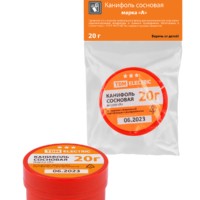 Канифоль сосновая, марка “А”, 20 г, банка, инд. упаковка, серия “Алмаз” TDM