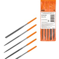 Набор надфилей 5 шт, Ø4 мм, длина 160 мм, пластиковая рукоятка, “Рубин” TDM