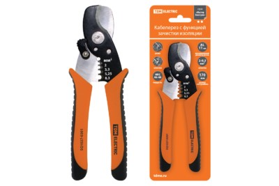 Кабелерез (Al до Ø11 мм) с функц. зачистки изол., CR-V сталь, 170 мм, серия “МастерЭлектрик” TDM