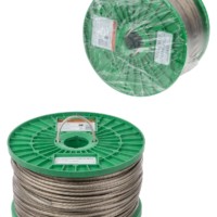 Трос стальной в полимерной оболочке поверенный ТСП-П-4-130, диаметр 4 мм, длина 130 м, катушка, TDM