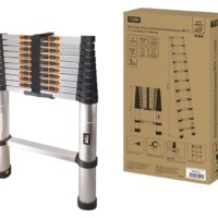 Лестница телескопическая алюминиевая ЛТ-11, 11 ступеней, h=3200 мм, “Алмаз” TDM