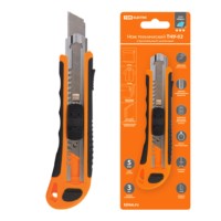 Нож технический усиленный, ТНУ-02, 18 мм, 3 сегментированных лезвия, автосмена, серия “Алмаз” TDM