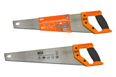 Ножовка по дереву/пластику 500 мм, закаленные зубья, прорезиненная рукоятка, “Алмаз”, TDM
