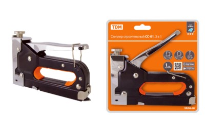 Степлер строительный СС-01, 3 в 1, Скобы тип 140:4-14мм, тип 28:10-12мм, тип 300:12-14мм,”Алмаз” TDM