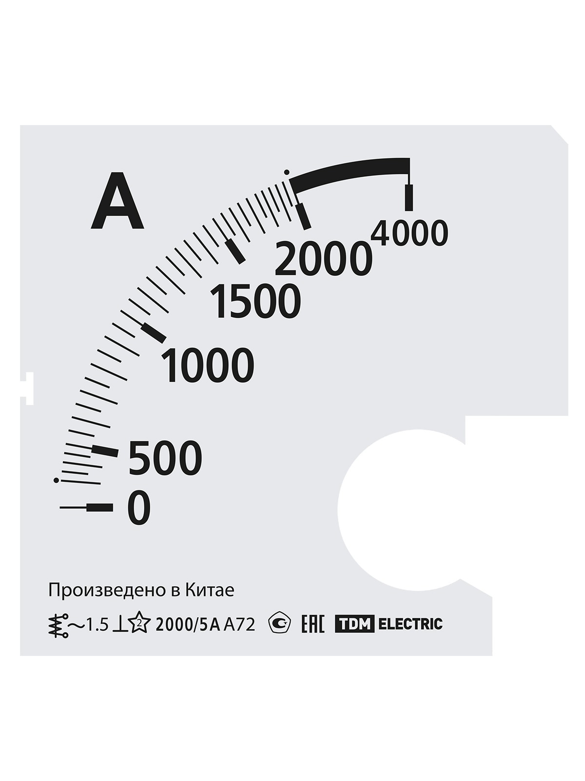Шкала Ш72 2000/5А-1,5 (для А72 Х/5А) TDM — изображение 3