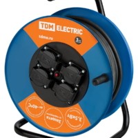 Удлинитель силовой УХз16-004 TDM (метал. катушка А3 4-м IP44/50м КГ 3х2,5) УС1-43128