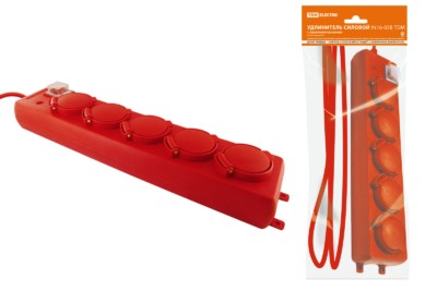 Удлинитель силовой Уз16-05В TDM (с крышками IP44 с выкл. 5-м/5м ПВС 3х1,0)