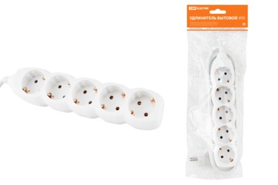 Удлинитель сетевой У05 5-м 1.5м с/з ПВС 3х1мм2 16А/250В TDM