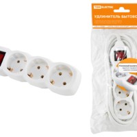 Удлинитель сетевой У03В с выкл. 3-м 5м с/з ПВС 3х1мм2 16А/250В TDM