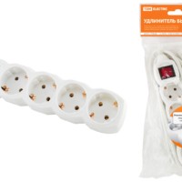 Удлинитель сетевой У04В с выкл. 4-м 1.5м с/з ПВС 3х1мм2 16А/250В TDM