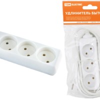 Удлинитель сетевой У3 3-м 3м б/з ПВС 2х0,75 мм2 10А/250В TDM