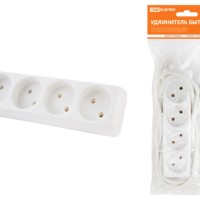 Удлинитель сетевой У4 4-м 1.5м б/з ПВС 2х0,75мм2 10А/250В TDM